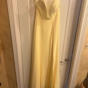 Chic Yellow Satin Prom Dress